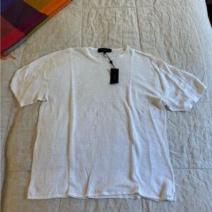 rag & bone White Short-Sleeve Linen Tee
